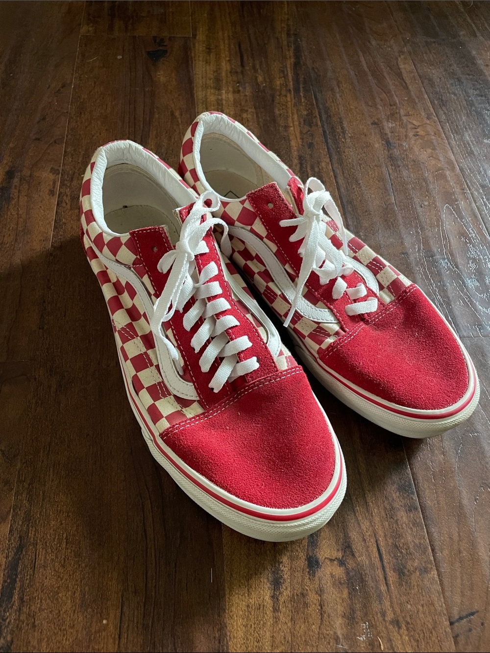 Red Checkerboard Skate Sneakers